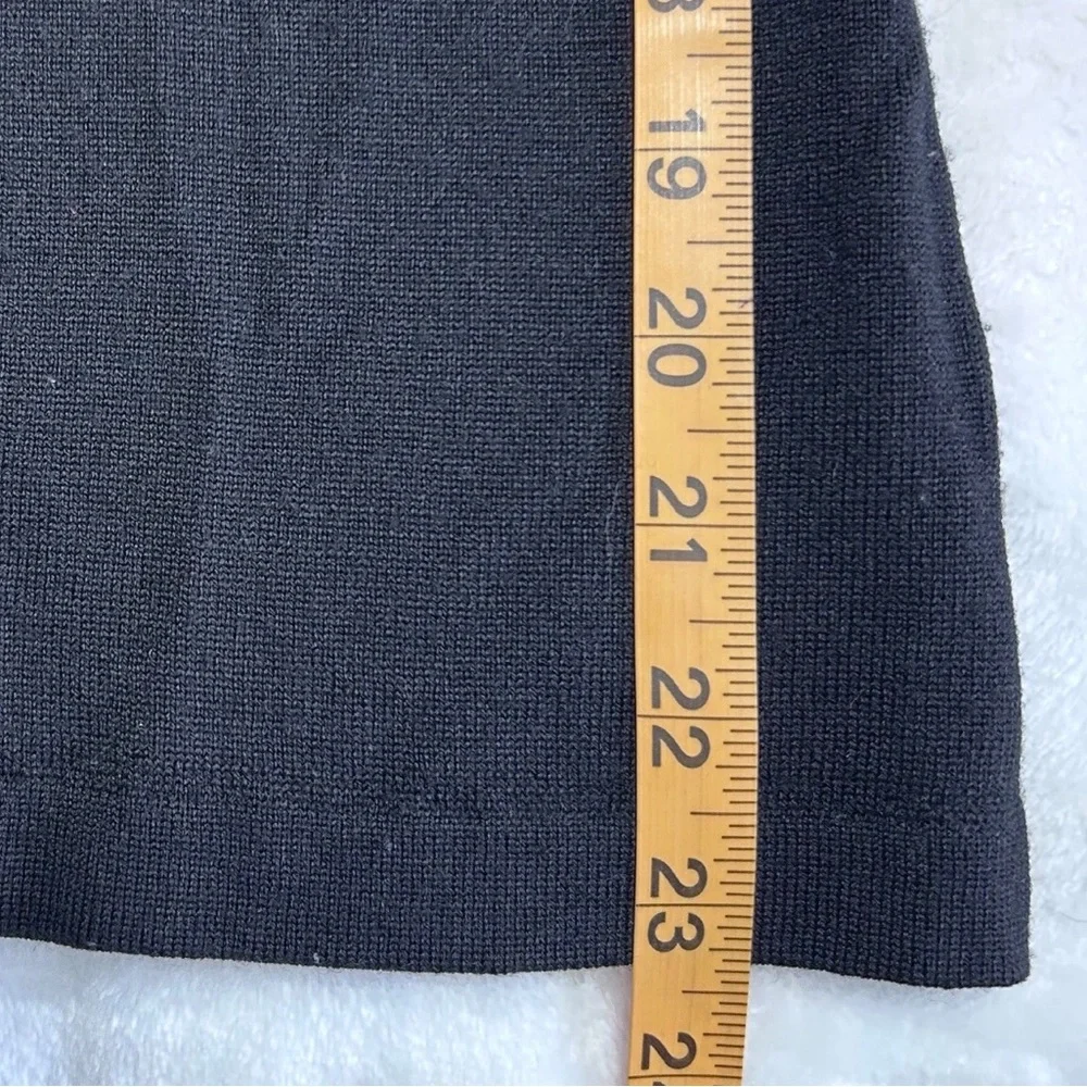 MORGAN BROS Italy Black Pure Virgin Wool Cardigan Sweater Womens Size S Woolmark - Picture 7 of 7